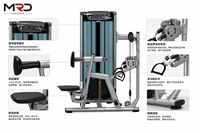 Máquina de remo sentado con carga de pin MRD, entrenador de espalda de hierro fundido recubierto de goma, entrenamiento de fuerza para la parte superior del cuerpo para gimnasios