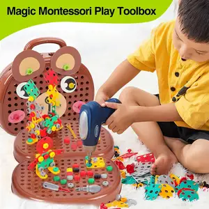 GL Drill Screw Tool Set 3D Mosaic Puzzle Toy Removable Kids Tool Set Gift Magic Montessori Play Toolbox Educational Toys