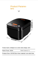 Cuisinière à riz numérique multifonctionnelle 5L, écran tactile en plastique, minuterie 24H, cuve antiadhésive, design portable, 220V, usage domestique