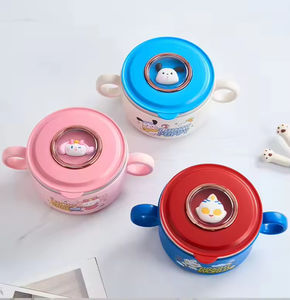 Boîte à lunch pour enfants en acier inoxydable 316 avec design de dessin animé, ensemble tasse et bol pour la maternelle, idée cadeau pour l'alimentation des bébés - Product Image 1