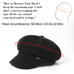 Chapeau de peintre vintage en couleur unie pour femmes, vente en gros, automne et hiver, voyage en plein air, chapeau octogonal chaud, béret en <span class=keywords><strong>tweed</strong></span> - Product Image 3