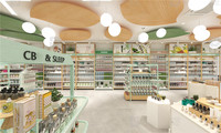 Meubles de magasin de cosmétiques personnalisés, étagères d'exposition en bois pour les produits de soin de la peau, étagères d'exposition pour pharmacie, étagères d'exposition pour la décoration intérieure des pharmacies