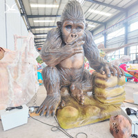 Modèle d'animal animatronique grandeur nature de gorille fabriqué en Chine pour la décoration de zoo de jungle, accessoires de décoration, statue réaliste de chimpanzé
