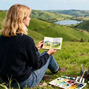 <span class=keywords><strong>Blocco</strong></span> di Carta per Acquerello Verde Erba 100% Cotone Pressato a Freddo 300gsm, 5.5*5.5 Pollici, Personalizzabile - Product Image 5