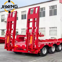 Remorque à plateau surbaissé pour camion, Remorques modulaires à plateau surbaissé, Remorque à plateau surbaissé à double essieu, Remorque à plateau surbaissé 30 tonnes, Remorque à plateau surbaissé robuste