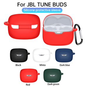 Housse de protection pour casque en silicone souple pour <span class=keywords><strong>JBL</strong></span> TUNE <span class=keywords><strong>Buds</strong></span> avec porte-clés Protection complète en silicone - Product Image 4