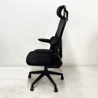 Fauteuil de bureau ergonomique moderne réglable avec dossier en maille, coussin en mousse amovible, appui-tête et roulettes silencieuses