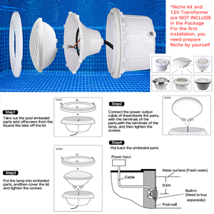 Lampe LED PAR56 réglable 12V 12W 25W, étanche IP68, <span class=keywords><strong>ampoule</strong></span> de remplacement sous-marine en ABS pour piscines - Product Image 5
