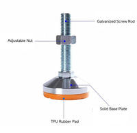 Pied de support réglable robuste en acier et laiton, antidérapant et amortissant, avec vis d'ancrage fixe pour machine-outil