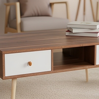 Table basse convertible moderne en bois pour salon, mobilier de maison durable