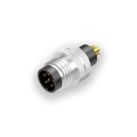 Connecteur en gros d'usine CE RoHS de haute qualité connecteur de moulage plaqué or 6pin M8 prise A-code tasse à souder IP67 pour câble