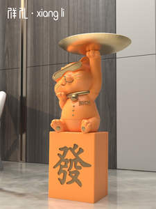 Large Creative Folk Art Cat Sculpture Resin Crafts Floor-to-Ceiling <b>Ornament</b> for Living Room Home Decor for Housewarming New - Product Image 1