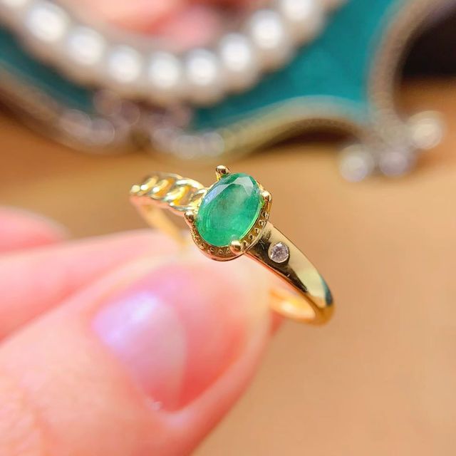 Hot Popular African Fashion Classic 925 Sterling Silver 18K Gold Plated Luxury Squillo Collection Natural Emerald Rings Women