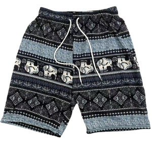 OEM Loose Summer Beach <strong>Shorts</strong> Thailand Elephant Print <strong>Knee</strong> <strong>Length</strong> <strong>Casual</strong> Pants Drawstring High Waist <strong>Lady</strong> Fashion <strong>Shorts</strong> - Product Image 3