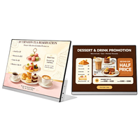 HUSHIDA - Pantalla LCD de Señalización Digital con Forma de L para Escritorio, Menú Electrónico, Pantalla Publicitaria para Restaurantes o Comercios Minoristas