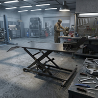 Table élévatrice pneumatique pour moto, élévateur à air comprimé pour moto avec verrou de sécurité, plateforme antidérapante