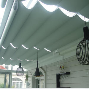 Cortina parasol inteligente eléctrica moderna para habitación de vidrio Sunroom con techo plegable de batería de litio Blackout - Product Image 3