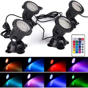 IP 68防水マルチカラー<span class=keywords><strong>LED</strong></span>池ライト調光可能水中水槽スポットライトガーデンプール噴水滝 - Product Image 2