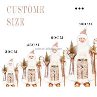 Vente en gros Père Noël Noël 30CM grandeur nature Décoration de vacances Père Noël avec paillettes Design spécial