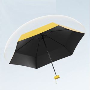 Custom Mini 6-Fold Umbrella Bag Sunshade Sun Super <b>Light</b> Small Folding Rain Bag With Zipper Six-Fold <b>Advertising</b> Umbrella - Product Image 2