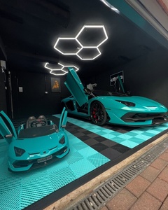 Sistema di Illuminazione a LED <span class=keywords><strong>Esagonale</strong></span> Impermeabile IP66 Dimmerabile per Garage, Luce a Nido d'Ape da Soffitto 6500K Luce Diurna 672W per Detailing Auto - Product Image 3