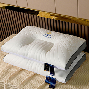 Bantal tempat tidur medis lateks alami, bantal leher serat kedelai 1000g desain ergonomis 3D - Product Image 2