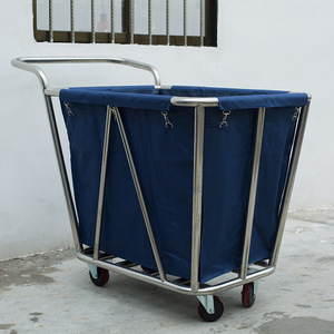Hoge Kwaliteit Metalen Canvas Schoonmaak <span class=keywords><strong>Trolley</strong></span> Hotel Linnen Truck & Wasserij Linnen Kar Op Wielen - Product Image 2