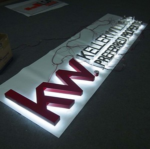 Panneau d'affichage extérieur personnalisé grand format, lettres lumineuses 3D en acrylique chromé avec logo LED - Product Image 2