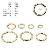 Anneau rond miniature de haute qualité 10 mm 13 mm, crochet de sac à main circulaire, mousqueton à déclenchement rapide, boucle en O pour porte-clés
