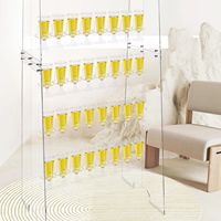 Présentoir mural de luxe en acrylique transparent à 5 niveaux, résistant à l'eau, pour verres à vin et verrerie à pied - Vente en gros usine