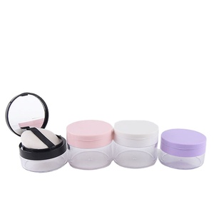 <span class=keywords><strong>Pot</strong></span> de stockage de poudre en vrac de maquillage de soins de la peau en plastique portable avec couvercle en maille de 30g 50g avec miroir - Product Image 1