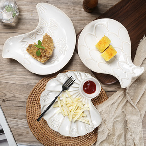 Assiette à dessert de style baroque français, assiette à soupe occidentale, plateau en céramique européen - Product Image 4