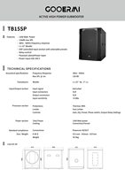 Caisson de basses actif TB15SP 1300W, haut-parleur de basses PA professionnel à haut rendement pour la scène, la location de DJ, les événements sonores en direct