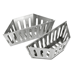 Pinnovo Char-Basket Soportes para <span class=keywords><strong>Briquetas</strong></span> de Carbón de Acero Aluminizado, Cestas para Combustible, Cesta para Carbón Compatible con Parrillas de Carbón Más Grandes - Product Image 6