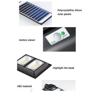 โคมไฟถนนโซลาร์เซลล์ LED กำลังสูงแบบโมโนคริสตัลไลน์ซิลิคอนสำหรับภายนอกอาคาร พร้อมเซ็นเซอร์ตรวจจับความเคลื่อนไหว IP65 วัสดุ ABS แบตเตอรี่ LiFePO4 - Product Image 6