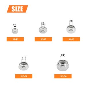 Tuercas hexagonales con inserto de nailon, acero inoxidable 304, antidesprendimiento, completamente roscadas, juego de 126 piezas, GBT 6187.1-2016, grado B, nivel 6.8 - Product Image 4