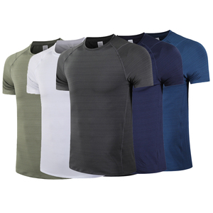 Camiseta de manga corta personalizada para entrenamiento al aire libre para hombre, camiseta ligera de secado rápido con cuello redondo para gimnasio, ropa deportiva de poliéster para verano - Product Image 2