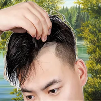 Toupet Invisible tissé à la main pour hommes Real Human Remy Hair Patch avec cheveux raides en gros avec sac en PVC Couverture de cheveux chauve