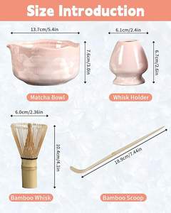 Low MOQ Keramik Cute Matcha Set rosa Beste Bambus Chasen Matcha Schneebesen mit Geschenk verpackung Box - Product Image 4