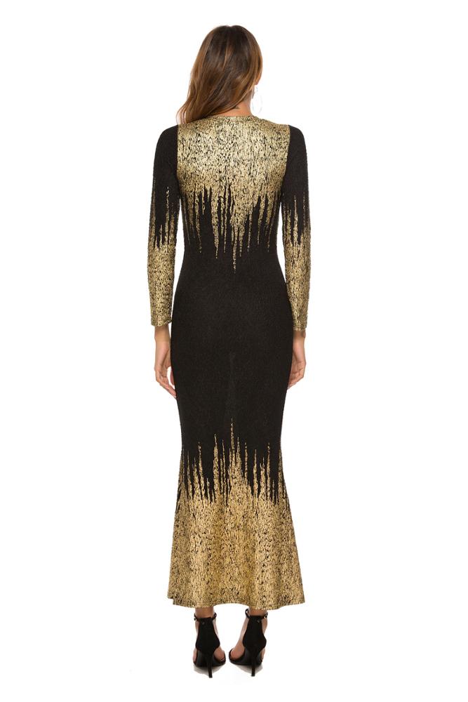 black and gold club dress Slaydiva Black And Gold Sequin Mini Dress For Women,Autumn 70s Retro Spaghetti Strap Dress,Night Club Party Birthday Beaded Metal Gold Chain Button Design