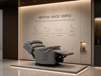 Fauteuil inclinable contemporain à double moteur, fauteuil inclinable à position zéro gravité avec roulettes pour personnes âgées
