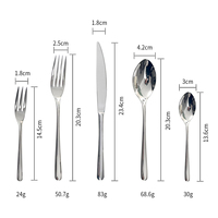 Ensemble de couverts haut de gamme en acier inoxydable 304, couteau, fourchette, cuillère, pour hôtel et restaurant