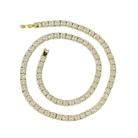 NL3002 Collier en laiton avec zircon et chaîne de tennis en diamant de 5mm pour femmes