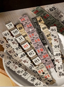 20 Sheets Per Package Serial Label Series Digital Strip Stickers Holiday Decoration Self-adhesive Die Cut <b>Paper</b> Stickers Glossy - Product Image 5
