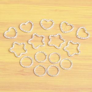 DIY Metal Jewelry Accessories Embossed Pentagram Heart Twist Jump <b>Rings</b> Eco-friendly Plated <b>Key</b> Chains - Product Image 1