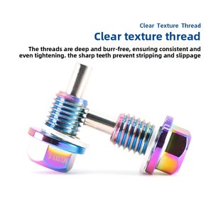 Vis de vidange d'huile en alliage d'aluminium à tête hexagonale Rainbow GR5, vis d'aspiration externe pour carter d'huile de moteur de voiture - Product Image 2