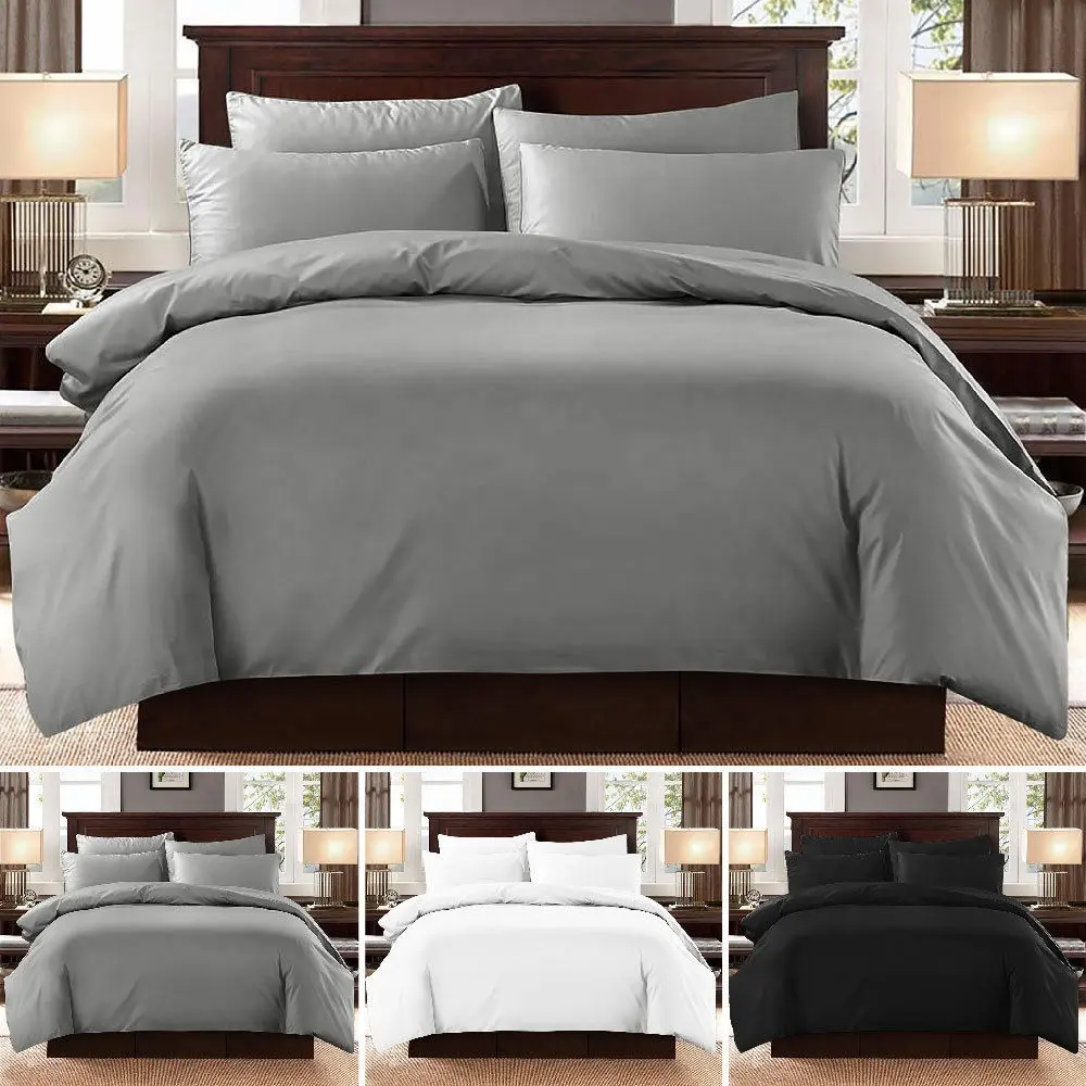 Luxury USA Bedding Item Plain 100% Egyptian Cotton 1000 TC Bed Sheet Set Duvet Cover Set