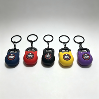 Porte-clés en PVC souple en gros, design Kettlebell, cadeau motivant pour les haltérophiles et les amateurs de fitness, porte-clés personnalisé