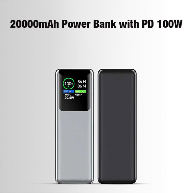Portable High Capacity Fast Charging Laptop Power Bank 20000mAh Digital Display for Laptop & iPad PD100W
