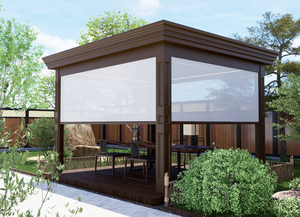 Pergola de jardin extérieure en aluminium et verre, <span class=keywords><strong>solaire</strong></span>, LED, étanche, portable, télécommandée, alimentée par batterie, silencieuse, pour <span class=keywords><strong>balcon</strong></span>, gazebos, tentes - Product Image 3